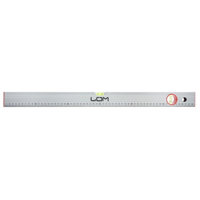 Уровень алюминиевый ЛОМ, 2 глазка, линейка, 600 мм