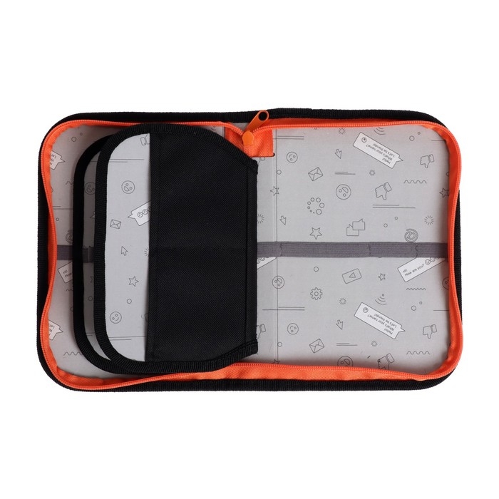 Пенал 3 секции, вкладка внутри, 140 х 210 х 40 мм, тканевый, Calligrata TOP Block Пенал 3 секции, вкладка внутри, 140 х 210 х 40 мм, тканевый, Calligrata TOP Block "Скелетики"