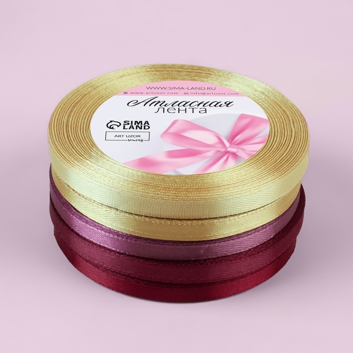 Набор атласных лент «Осенний», 5 шт, размер 1 ленты: 6 мм × 23 ± 1 м Набор атласных лент «Осенний», 5 шт, размер 1 ленты: 6 мм × 23 ± 1 м