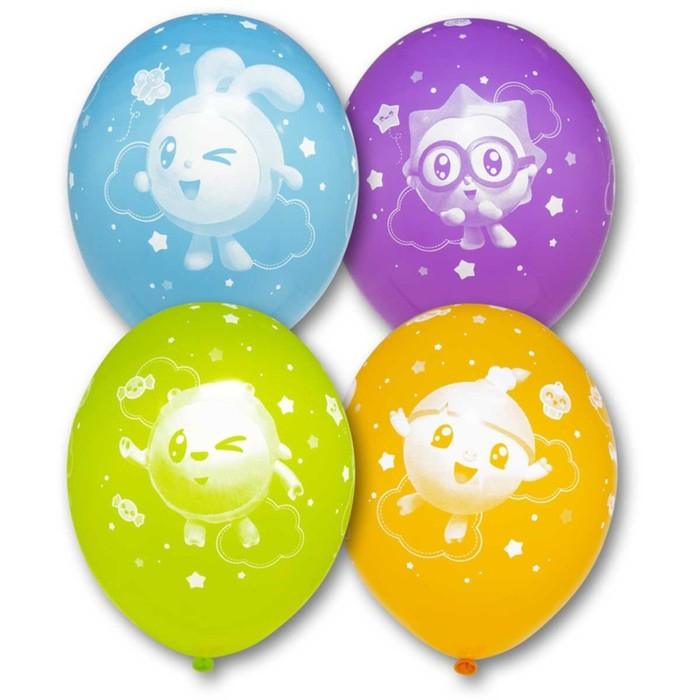 Шары латексные 14" &laquo;Малышарики. С первым ДР&raquo;, 5-сторонние, набор 25 шт., цвета, виды МИКС