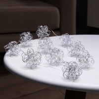 Гирлянда «Нить» роса 5 см, с насадками «Снежки», IP20, серебристая нить, 10 LED, батарейки ААх2 (не в комплекте), свечение тёплое белое Гирлянда «Нить» роса 5 см, с насадками «Снежки», IP20, серебристая нить, 10 LED, батарейки ААх2 (не в комплекте), свечение тёплое белое