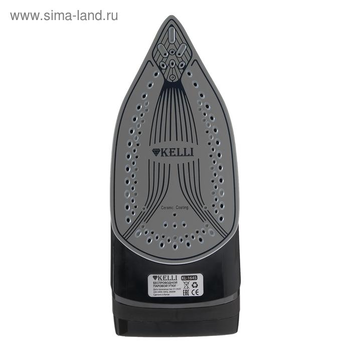 Утюг KELLI KL-1645, 2600 Вт, керамическая подошва, беспроводной, 320 мл, черный Утюг KELLI KL-1645, 2600 Вт, керамическая подошва, беспроводной, 320 мл, черный