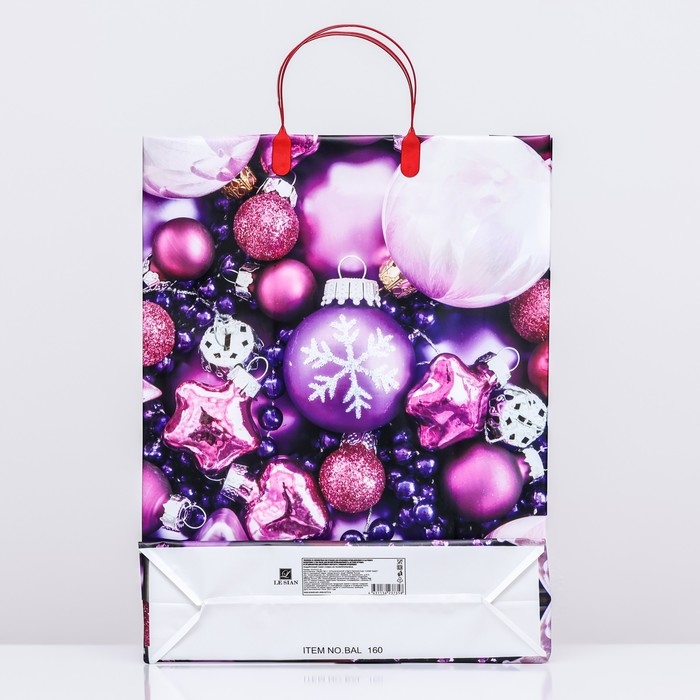 Новый год. Пакет Новый год. Пакет "Ёлочные игрушки", мягкий пластик, 41х32 см.