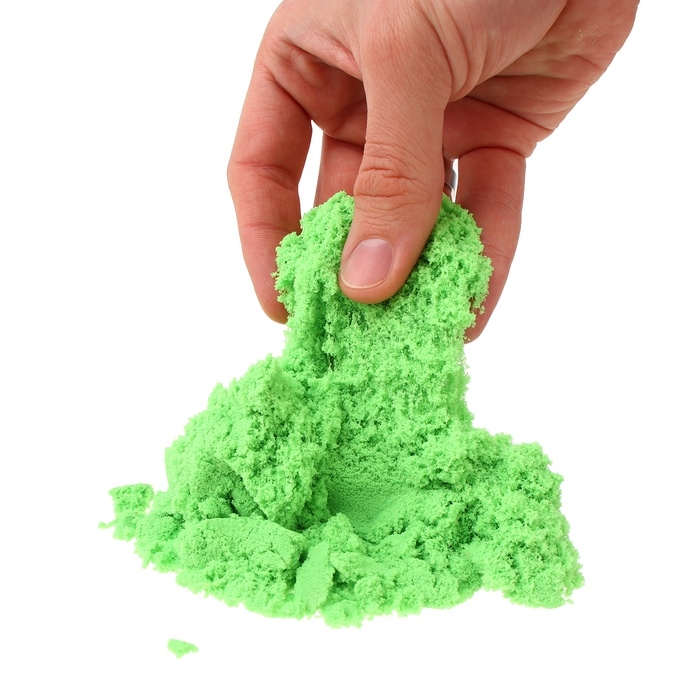 Кинетический песок, 2 формочки, 200 гр, цвет зелёный