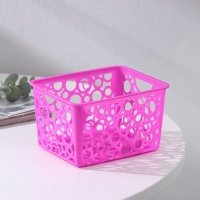 Корзина для хранения Доляна &laquo;Круги&raquo;, пластик, 11,5&times;14&times;8 см, цвет МИКС