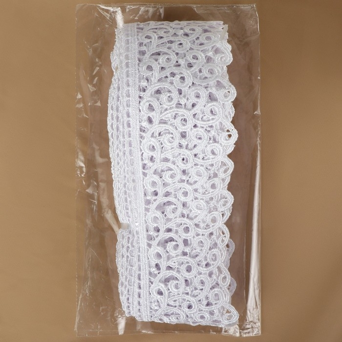 Кружево гипюровое, 78 мм &times; 11 &plusmn; 1 м, цвет белый