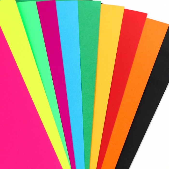 Картон цветной тонированный, А4, 10 листов, 10 цветов, немелованный, двусторонний, в пакете, 200 г/м&sup2;, Смешарики