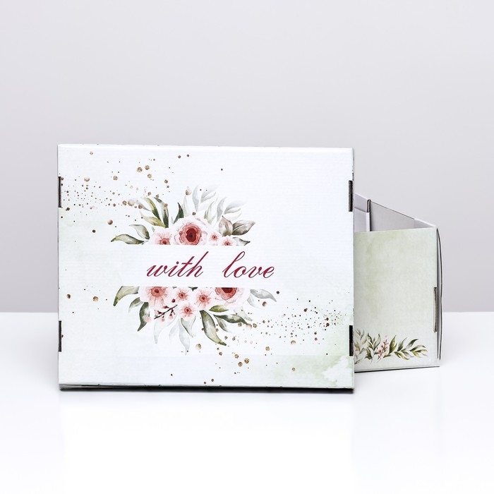 Складная коробка "Розы алые", 31,2 х 25,6 х 16,1 см