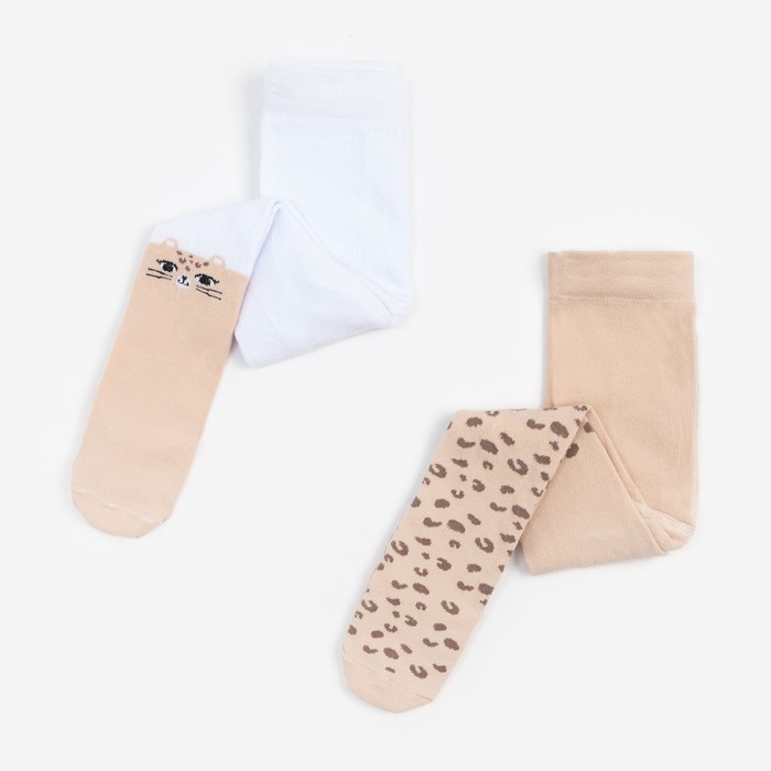 Набор колготок Крошка Я &laquo;Леопард&raquo;, рост 86-92 см, цвет бежевый