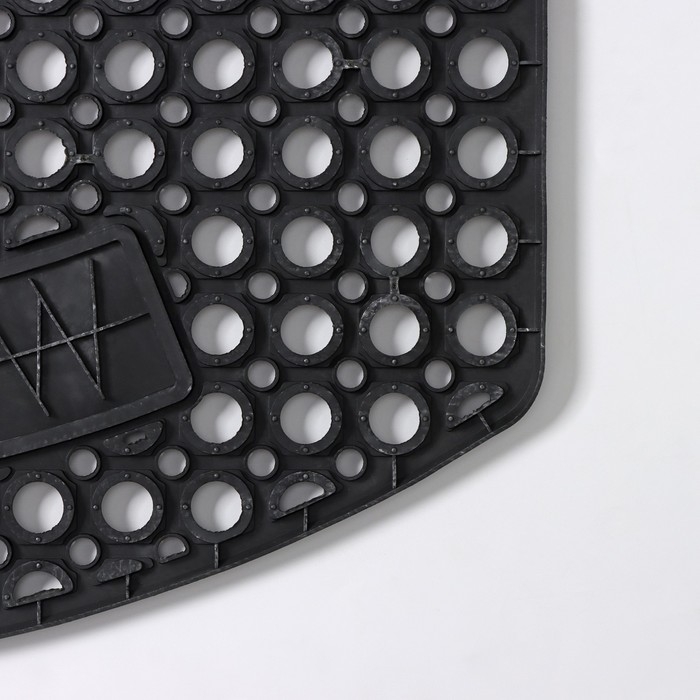 Коврик придверный ячеистый Доляна &laquo;Добро пожаловать&raquo;, 43&times;73 см, цвет чёрный