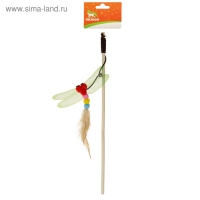 Дразнилка-удочка "Стрекоза", деревянная палочка 40 см, микс цветов Дразнилка-удочка "Стрекоза", деревянная палочка 40 см, микс цветов