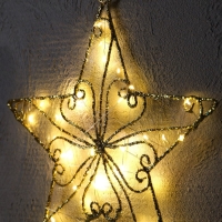 Светодиодная фигура «Звезда» 31 см, металл, батарейки ААх2 (не в комплекте), свечение тёплое белое Светодиодная фигура «Звезда» 31 см, металл, батарейки ААх2 (не в комплекте), свечение тёплое белое