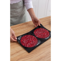 Форма для выпечки Доляна &laquo;Бискотто&raquo;, силикон, 2 ячейки, 39&times;21,5&times;3 см, d=18 см, цвет чёрный