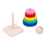 Детская деревянная пирамидка «Яркость», 8 × 5,5 × 5,5 см Детская деревянная пирамидка «Яркость», 8 × 5,5 × 5,5 см