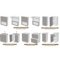 Кухонный гарнитур Монако 2000, Белый/Софт графит