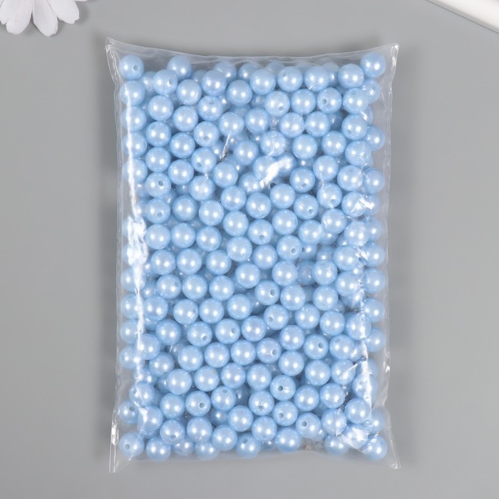 Набор бусин "Жемчуг" d 12 мм, 250 гр, светло-голубой