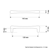 Ручка-скоба CAPPIO RSC016, м/о 128 мм, цвет серый Ручка-скоба CAPPIO RSC016, м/о 128 мм, цвет серый