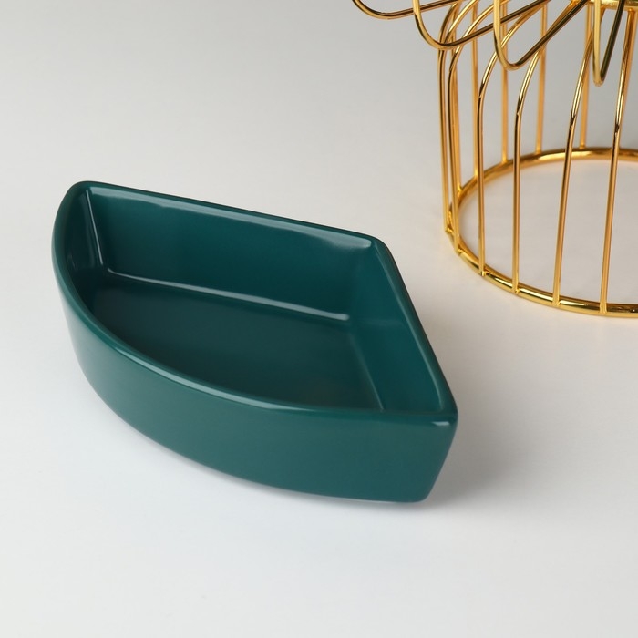 Менажница керамическая 3 ячейки на металлической подставке &laquo;Богема&raquo;, 22&times;14 см, цвет МИКС