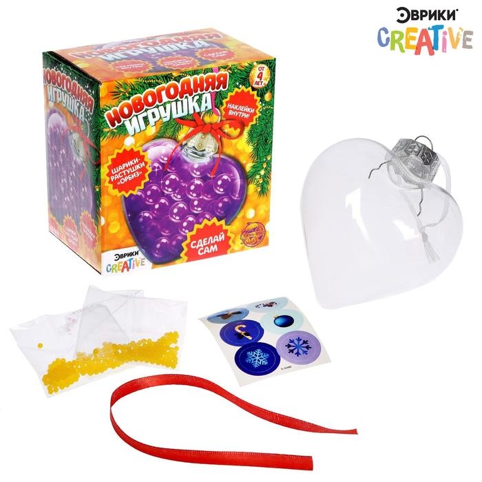 Набор для опытов «Новогодняя игрушка: Сердце», шарики-растушки, с наклейками Набор для опытов «Новогодняя игрушка: Сердце», шарики-растушки, с наклейками