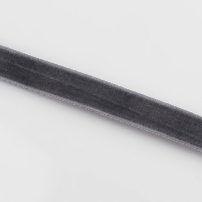 Лента бархатная, 10 мм, 18 &plusmn; 1 м, цвет серый №63