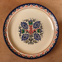 Блинница Риштанская Керамика "Цветы", 38 см, синий микс Блинница Риштанская Керамика "Цветы", 38 см, синий микс