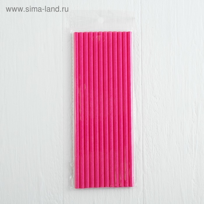 Трубочки для коктейля, набор 12 шт., цвет ярко-розовый Трубочки для коктейля, набор 12 шт., цвет ярко-розовый