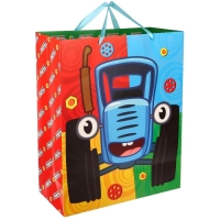 Пакет подарочный, 40х49х19 см, упаковка, Синий трактор