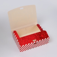 Новый год. Коробка подарочная новогодняя складная, упаковка, &laquo;Колокольчики&raquo;, 16 &times; 12 &times; 5 см.