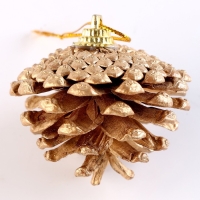 Новый год! Набор декоративных шишек, 6 шт., в золотом цвете, 17,5 &times; 11,5 &times; 6 см