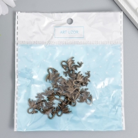 Декор для творчества металл "Дракон" бронза набор 12 шт 2,1х1,5 см