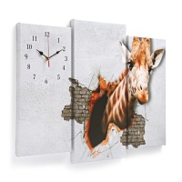 Часы настенные модульные, серия: Животные, "Жираф", 60 х 80 см Часы настенные модульные, серия: Животные, "Жираф", 60 х 80 см