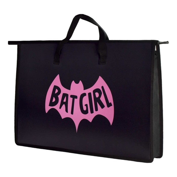 Папка для чертежей и рисунков А3, 450 х 330 х 90 мм, с ручками, пластиковая, молния сверху, Феникс Папка для чертежей и рисунков А3, 450 х 330 х 90 мм, с ручками, пластиковая, молния сверху, Феникс "Летучая мышь"