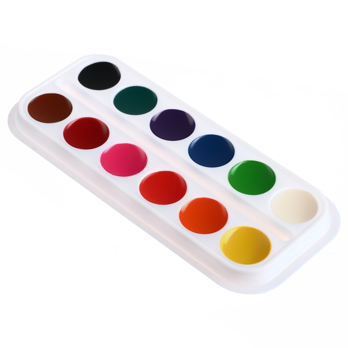 Акварель медовая &laquo;Минни Маус&raquo;, 12 цветов, в картонной коробке, без кисти