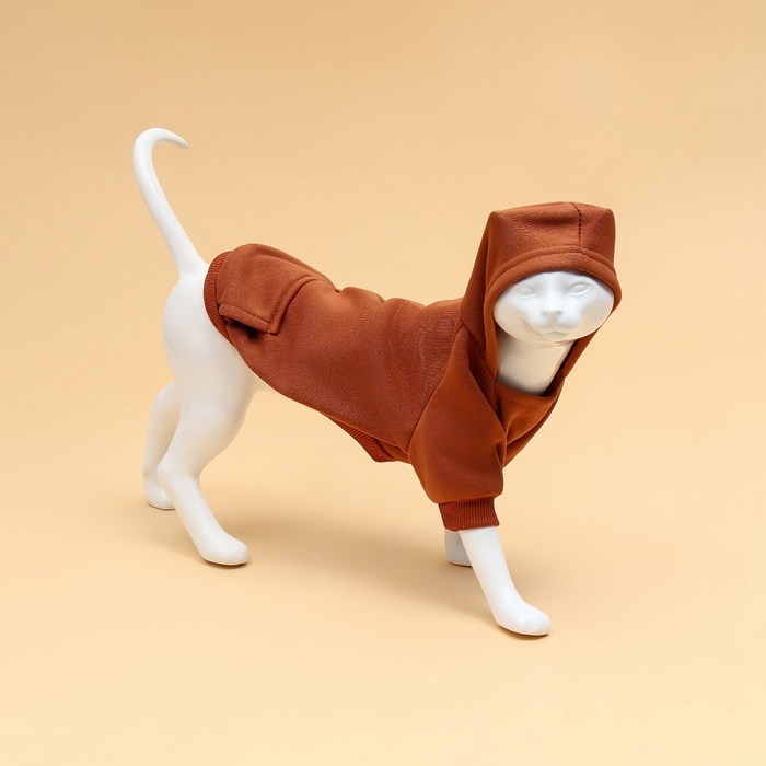 Толстовка для животных с капюшоном, размер М (ДС 40 см). Бежевая Толстовка для животных с капюшоном, размер М (ДС 40 см). Бежевая