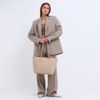 Сумка-шопер женская на молнии, цвет бежевый Сумка-шопер женская на молнии, цвет бежевый