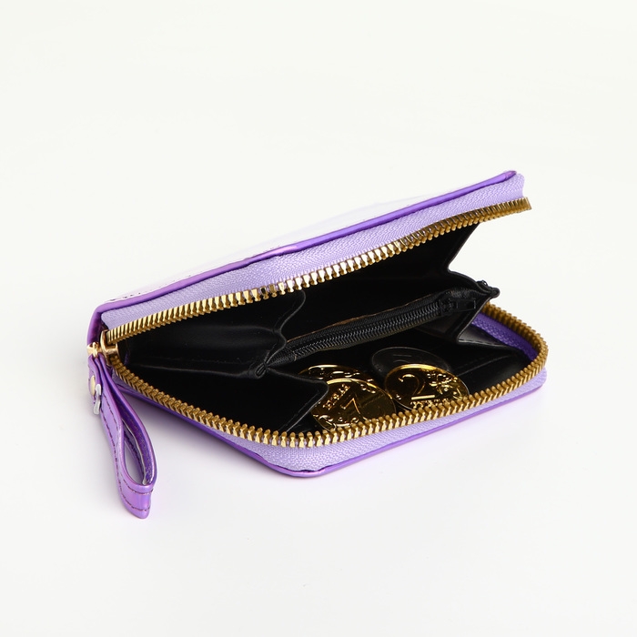 Кошелёк на молнии, цвет фиолетовый Кошелёк на молнии, цвет фиолетовый