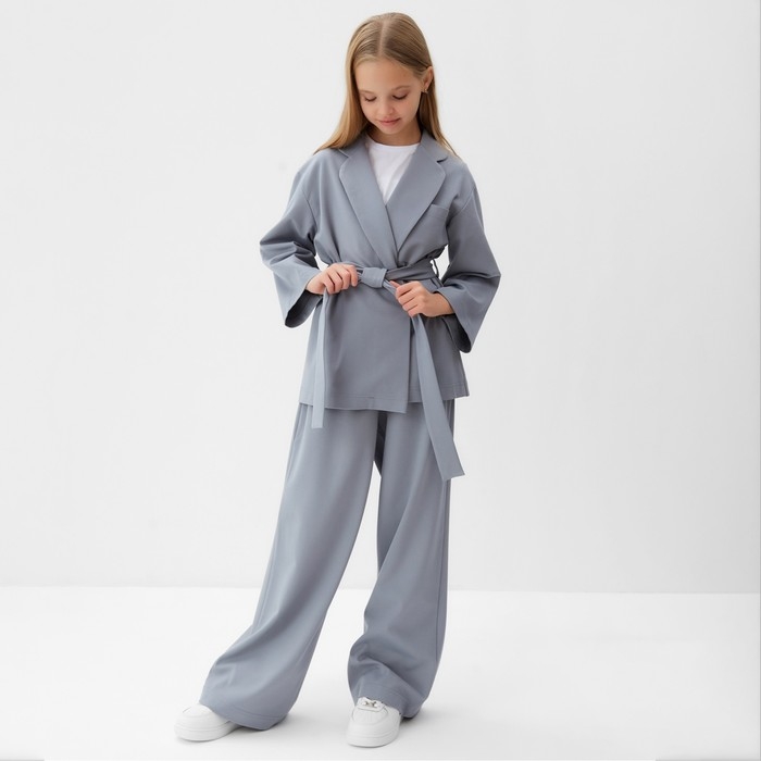 Комплект для девочки (жакет и брюки) MINAKU: PartyDress, цвет серо-голубой, рост 152 см Комплект для девочки (жакет и брюки) MINAKU: PartyDress, цвет серо-голубой, рост 152 см