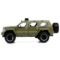 Джип металлический &laquo;Армия&raquo;, 1:24, открываются двери, капот, багажник, инерция, цвет зелёный