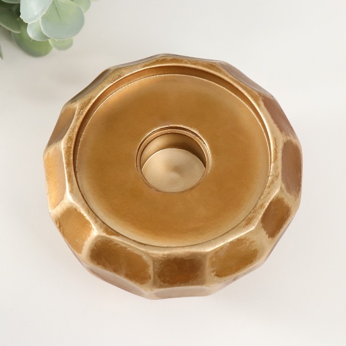Подсвечник полистоун на 1 свечу Подсвечник полистоун на 1 свечу "Пиала" золото 11х11х6 см