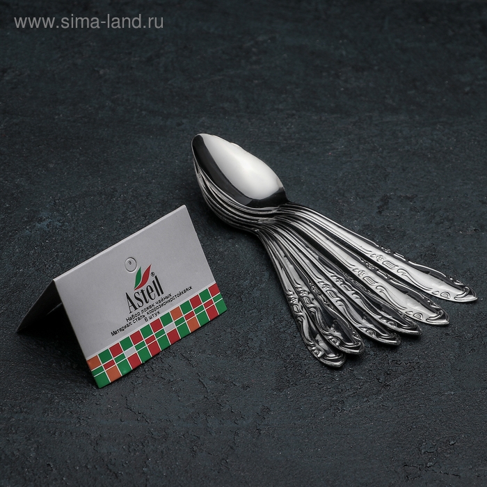 Набор чайных ложек «Общепит», толщина 0,7 мм, 6 шт, цвет серебряный Набор чайных ложек «Общепит», толщина 0,7 мм, 6 шт, цвет серебряный