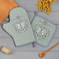 Набор кухонный &laquo;Vintage collection&raquo; варежка-прихватка 20х28см, прихватка 19х19см,100% хл