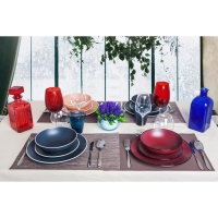 Тарелка керамическая обеденная Доляна &laquo;Ваниль&raquo;, d=27 см, цвет бордовый