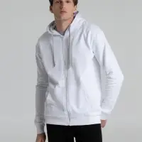 Толстовка на молнии с капюшоном Unit Siverga Heavy белая, размер S