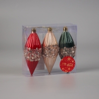 Украшение ёлочное "Сосулька Коул" (набор 3 шт) 12х4.5 см, микс