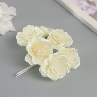 Декор для творчества "Камелия" молочный (1 набор=1 букет) в букете 6 шт 4х11 см Декор для творчества "Камелия" молочный (1 набор=1 букет) в букете 6 шт 4х11 см