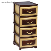 Комод 4-х секционный &laquo;Дельфин&raquo;, цвет бежево-коричневый