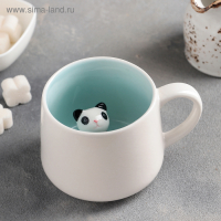Кружка керамическая с фигуркой на дне &laquo;Прятки. Панда&raquo;, 350 мл, цвет белый