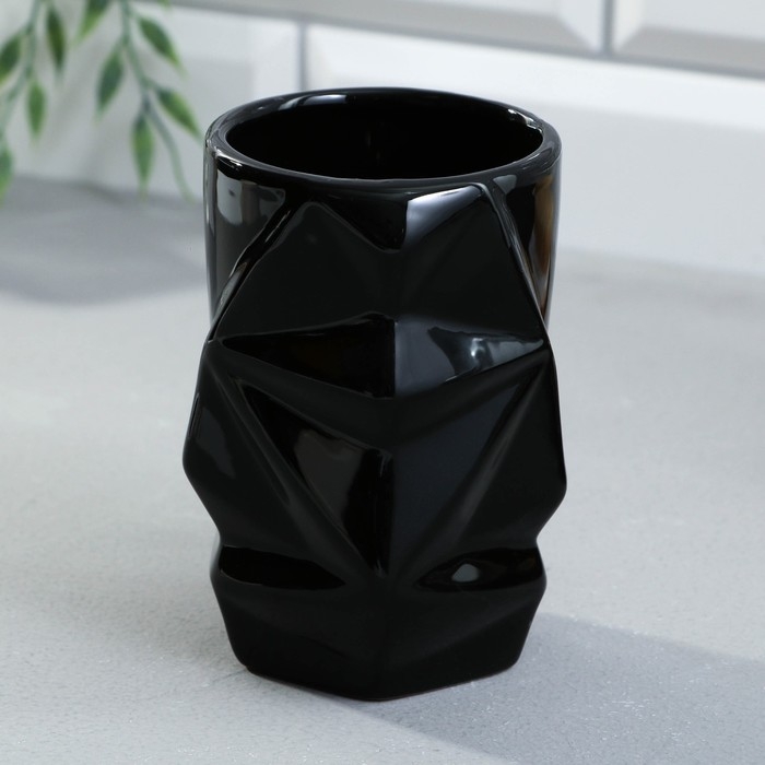 Набор аксессуаров для ванной комнаты &laquo;Black&raquo;, 3 предмета, дозатор, стакан, мыльница