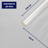 Плёнка для цветов прозрачная 1 х 5,5 м, 200 г, 40 мкм Плёнка для цветов прозрачная 1 х 5,5 м, 200 г, 40 мкм