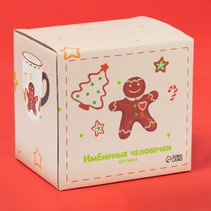 Новогодняя кружка Доляна «Имбирные человечки», 360 мл, 11,6×8×10 см Новогодняя кружка Доляна «Имбирные человечки», 360 мл, 11,6×8×10 см